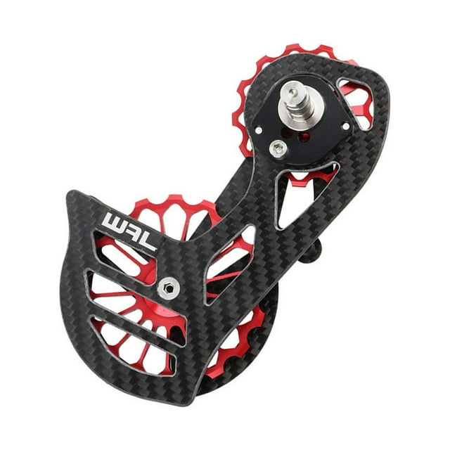 Oversized Ceramic Bearing Rustproof Pulley Rear Derailleur Cage Wear-resistant Hub Guide Wheel Kit Bike Accessories Outdoor Black/Red SD3