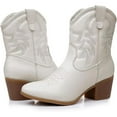 thumbnail image 3 of Bottes de Cowboy pour Femmes Bout Pointu Style Western Taille 46 Marron, 3 of 5