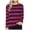 AB845 Wine, variant on Tisuna Long Sleeve T-Shirts For Women Trendy Striped Print Crewneck Tops Ladies Daily Lounging Shirts Size L