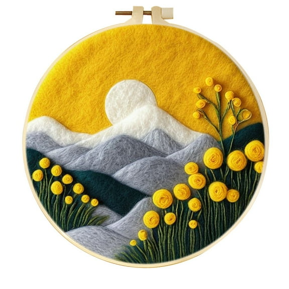 Mountain Needle Felting Set, Beginner Felt Painting Set, With Wool Felt Painting Set, Decorative Frame, Suitable for Home Decoration