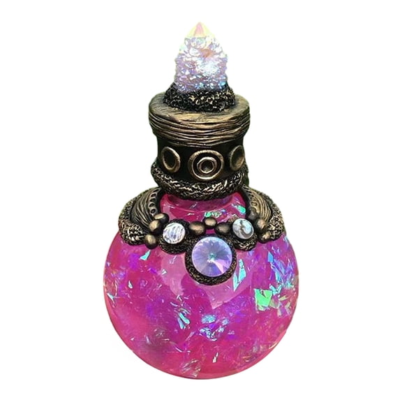 Ruanlalo Magic Potion Bottle Mermaid Aura Perfume Bottle Vintage Resin Quartz Gemstone Wishing Bottle Handmade Gift for Her Girlfriend Wife