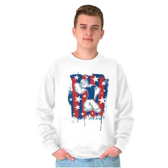 Patriotic Popeye The Sailor Man Sweatshirt for Men or Women Brisco Brands M