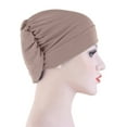 thumbnail image 4 of MIASHUI Women's Slouch Hat Solid Color Hat, Bamboo Linen Crinkle Pullover Hat, Scarf for Women, Fashion Scarf Khaki, 4 of 5