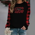 thumbnail image 1 of Meichang Hauts de la Saint-Valentin pour Femmes Imprimé Cœur Tee Manches Longues Raglan Col Rond Coupe Ample Sortie Chandail en Molleton Cœur, 1 of 5