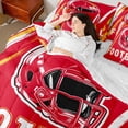 thumbnail image 4 of jejeloiu Rugby Sport Lovers 7 Pieces Bedding Comforter Set,Red Football Game Helmet Full Bedding Set For Ball Gamer Reversible, 4 of 8