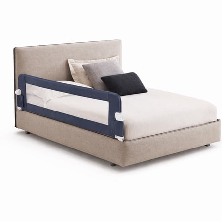 MULTIGOT 60" Toddler Foldable Bed Rail w/ Adjustable Safety Strap, Bedrail Guard Grey