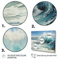 thumbnail image 3 of Designart "Beach Surfs Up Painting I" Nautical & Beach Floater Framed Wall Art Living Room, 3 of 7