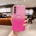 thumbnail image 5 of Magnetic Gradient for Samsung Galaxy S21 FE 5G Phone Case, Compatible with MagSafe, Full Camera Lens Film Protection Soft Silicone Shockproof Matte Cover for Galaxy S21 FE 6.4" (Rose Pink), 5 of 11