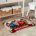 thumbnail image 2 of FJPT Patriotic Welcome Heart Flag Floor Mat For Bathroom Kitchen Bedroom Decor 31.5x19.7 inch, 2 of 5