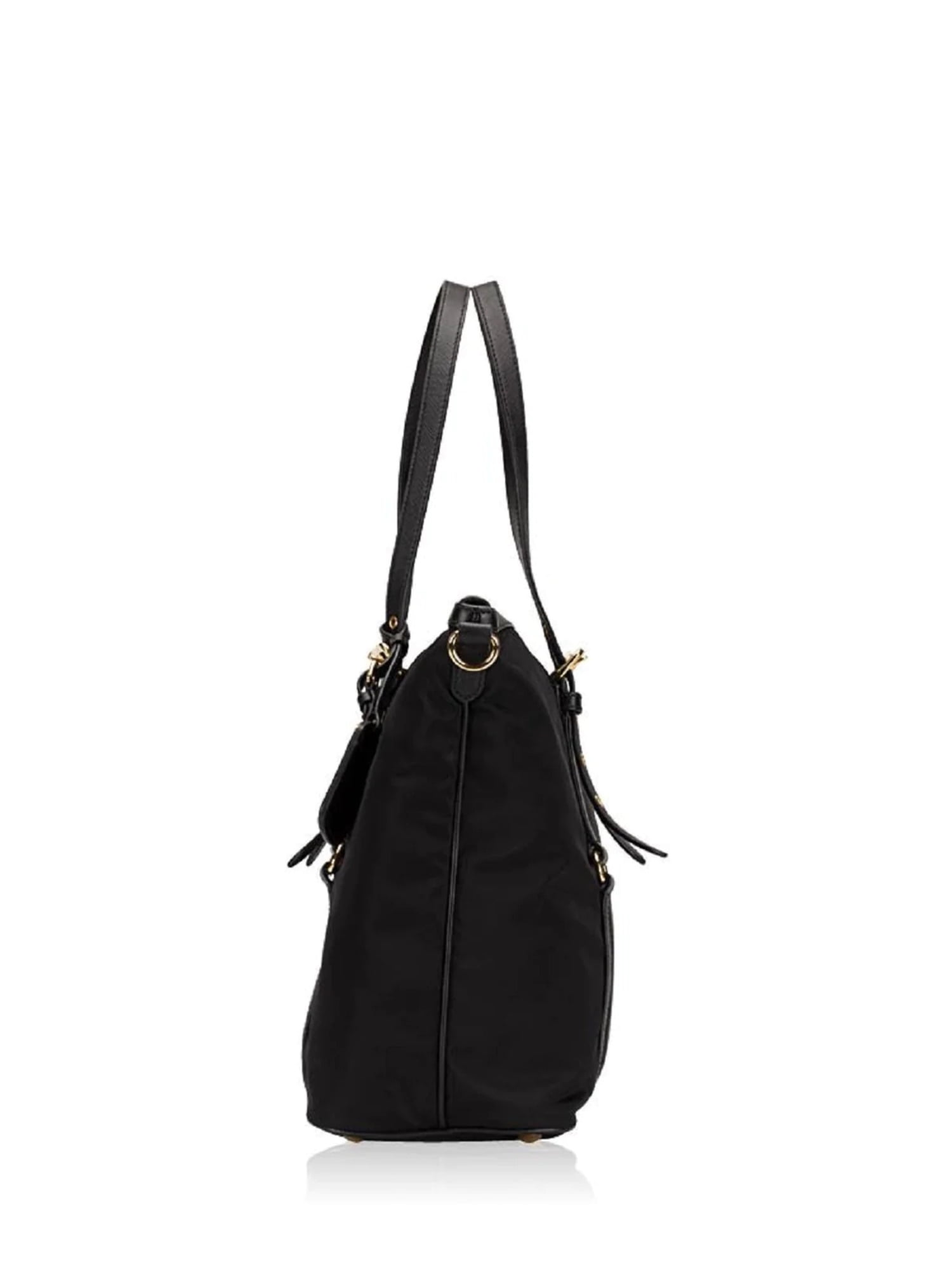  Prada Tessuto Black Nylon Leather Trim Shopping Tote Handbag  1BG253 : Clothing, Shoes & Jewelry