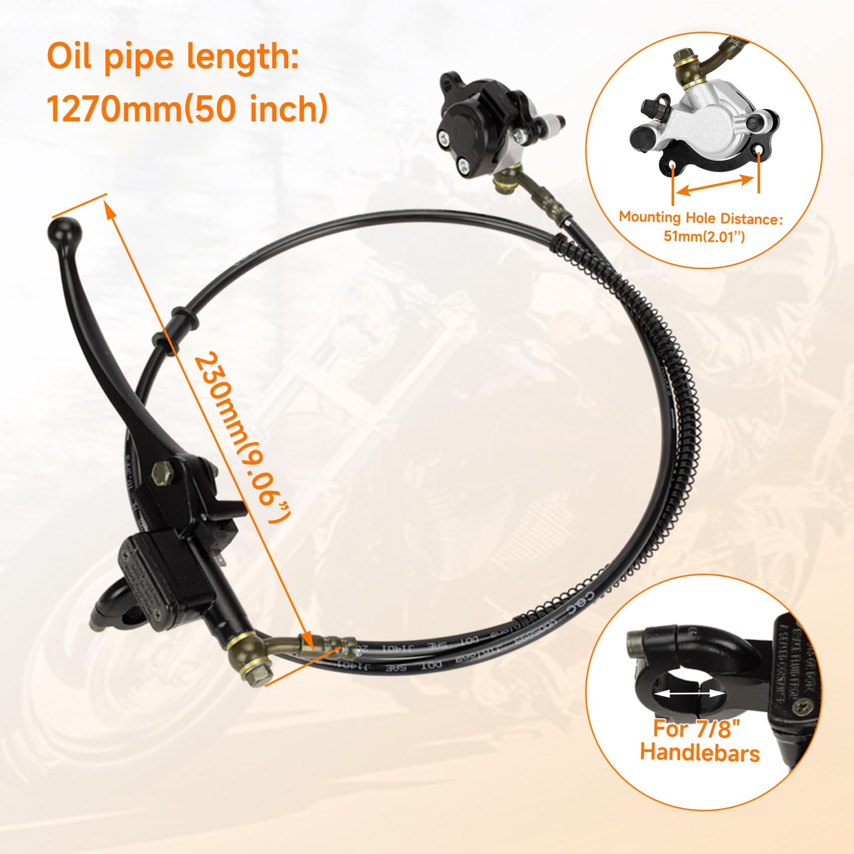 Hydraulic Brake Kit For Mini Bikes - Master Cylinder & Caliper Replacement For Baja Doodle Bug