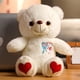 thumbnail image 4 of Oso de peluche con luz nocturna que cambia de color | Peluche LED RGB con estampado de rosa y lazo | Suave peluche de fibra de poliéster para niños y adultos | Regalo para festivales de cumpleaños, 4 of 5