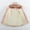 thumbnail image 3 of SonxaHe Infant Girl's Puffer Coat Fleece Warm Quilted Winter Windproof Outerwear Coats with Faux Fur Hood for Kids Red,Sized 18-24 M, 3 of 8