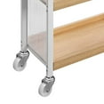 thumbnail image 3 of Benzara 3 Tier Wood and Metal Kitchen Cart with Casters, White and Brown, 3 of 3