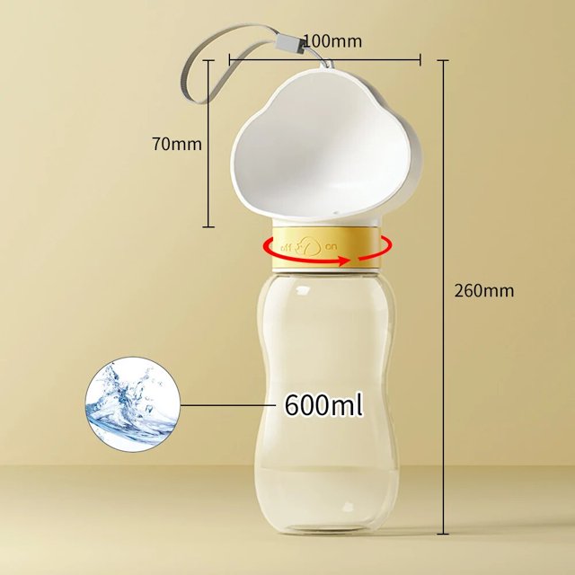 Portable Dog Water Bottle Food and Water Container Water Bowl Outdoor Walking Puppy Pet Travel Drinking Bowl Dog Accessories ShopWise Round