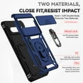 thumbnail image 2 of Nalacover Heavy Duty Armor Case for Google Pixel 6 Pro, Rugged PC Soft TPU Military Grade Shockproof Metal Magnetic Car Mount Cover with Camera Lens Sliding Ring Holder Bracket Case,Blue, 2 of 8
