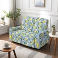 thumbnail image 4 of Xixirimido Recliner Loveseat Slipcover, 6 Pieces Stretch Sofa Covers for 2 Seat Reclining Couch, Soft Washable Furniture Protector with Pockets, Lemons Floral Blue, 4 of 8