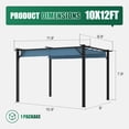thumbnail image 4 of Clouddwell 12x10 ft Outdoor Pergola with Retractable Canopy, Heavy-Duty Metal Frame Patio Pergola for Backyard & Garden, UV Protection Sun Shade, Blue, 4 of 8