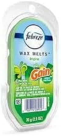 Febreze Original Gain Wax Melts, 3 Packs of 6 Wax Melt Warmer Cubes per Pack, Each pack is 2.5 OZ