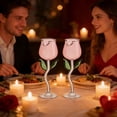 thumbnail image 4 of 2Pack Rose Glasses Goblet Rose Shaped Glass Juice Glass For Valentine'S Day Wedding Birthday Housewarming Celebrations Glass Bottle 11.0"X9.1", 4 of 7