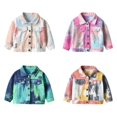 thumbnail image 2 of XBASW Toddler Baby Jean Jacket Coat Tie Dye Ripped Denim Jacket Spring Fall Button down Coat Tops for Boys Girls 9M- 8Y, 2 of 7