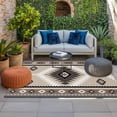 thumbnail image 2 of Brown Boho Outdoor Rug for Patio/Deck/Porch, Non-Slip Large Area Rug 3 x 5 Ft, Vintage Rustic Southwest Aztec Geometric Indoor Outdoor Rugs Washable Area Rugs, Reversible Camping Rug Carpet Runner, 2 of 8