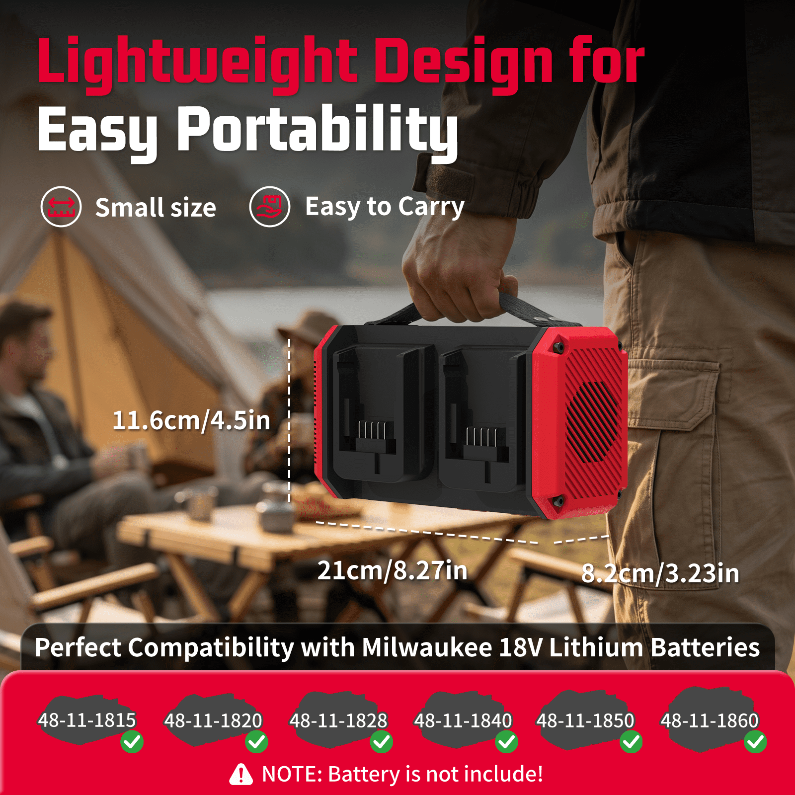 Kzreect 350W Pure Sine Wave Power Inverter, Compatible with Mil-wau-kee 18V Batteries, 18V to AC 120V, 140W Type-C 18W USB-A Fast Charging