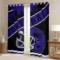 thumbnail image 2 of jejeloiu Rugby Ball Games Black Out Curtains,Purple Football Helmet Curtains Pack of 2 (42x63 Each) For Sport Gamer, 2 of 6