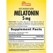 Fast Dissolve Melatonin 5mg | 60 Tablets | Berry Flavor for Men and Women | by Sundance