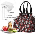 thumbnail image 4 of Skull and Rose Gothic Pattern Drawstring Insulated Lunch Bag for Women, Stain-Resistant Large Lunch Tote with Multi-Pockets for Work Office, 4 of 5