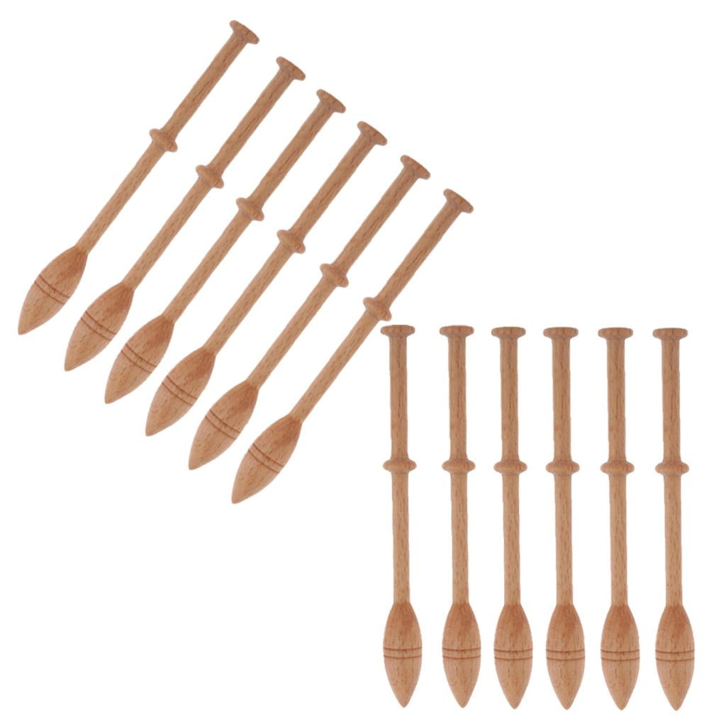 FVDPWYE 12Set Wooden Shuttle Knitting Weaving Stick Tool Loom Accessories For DIY Crafts