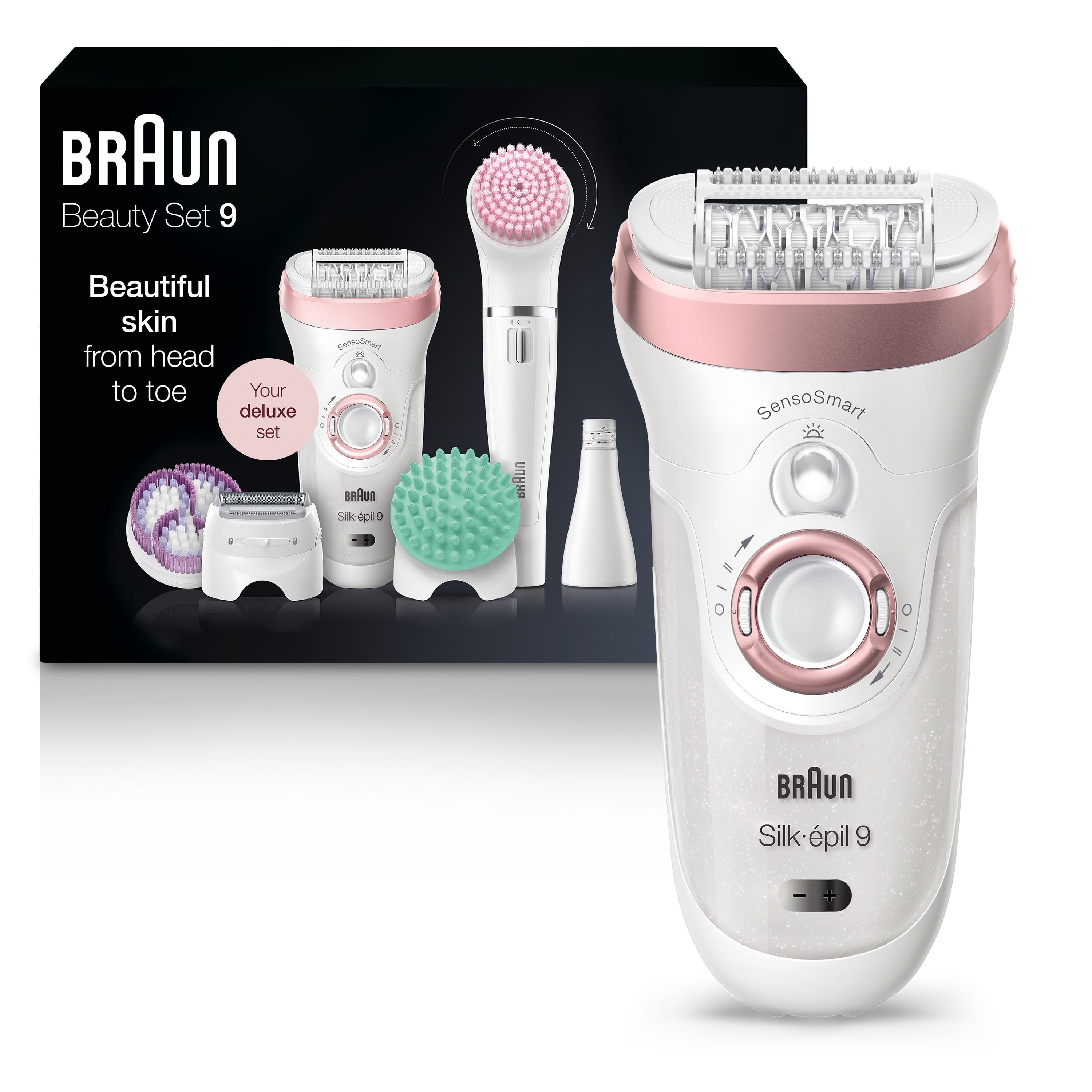 lysere pølse Baron Braun Silk-Ã‰pil Beauty Set 9 9-985 Deluxe 7-in-1 Cordless Wet & Dry Hair  Removal Epilator for Women - Walmart.com