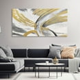 thumbnail image 4 of AEFER Abstract Wall Art Black and White Grey Gold Leaf Canvas Paintings Wall Decor Framed Artwork for Living Room Kitchen Hallway Office Wall Decor 20x40 In, 4 of 6