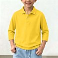 thumbnail image 2 of Crunowin Boys And Girls School Uniform Polo Collar Shirt Spring Fall Quick-Dry Kids Casual Tops Yellow Size 14, 2 of 9