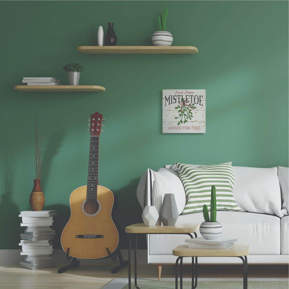Stupell Industries Fresh Picked Mistletoe Holiday Christmas Word DesignCanvas Wall Art By Artist Jennifer Pugh