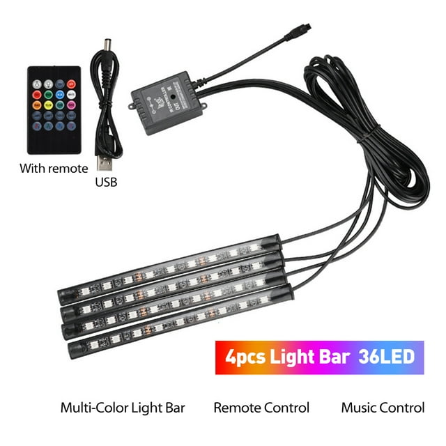 Litom Car RGB LED Lights Interior Floor Decor Atmosphere Strip Lamp LED Super Bright