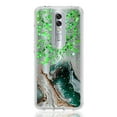thumbnail image 4 of Coolpad Legacy Brisa Case, Rosebono Hybrid Bling Glitter Sparkle Epoxy Graphic Marble Colorful Silicone Skin Cover Armor Case for Coolpad Legacy Brisa (Green), 4 of 5