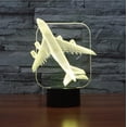 thumbnail image 4 of 3d Avión Avión Luz nocturna 7 Cambio de color Lámpara de escritorio de mesa LED Acrílico Plano Abs Base Cargador USB Decoración del hogar Juguete Brithday Navidad Niño Niños Regalo Feliz Sencillez, 4 of 4