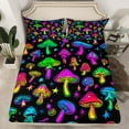 thumbnail image 2 of Manfei Colorful Mushroom Twin Sheet Sets,Fern Plant Twin Fitted Sheet,Boho bohemian Theme Flat Sheet For Child,Ultra Soft Home Decor,3-Piece, 2 of 7