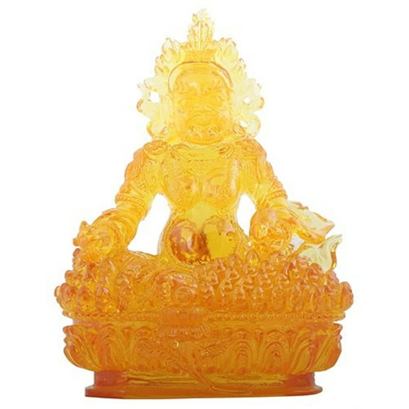 Yellow Fortune Buddha Statue Figurine Buddhism Home Decoration Meditation New