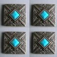 thumbnail image 4 of 32 Hilason 1.25" Antique Silver Turquoise Square Concho Saddle Headstall, 4 of 4