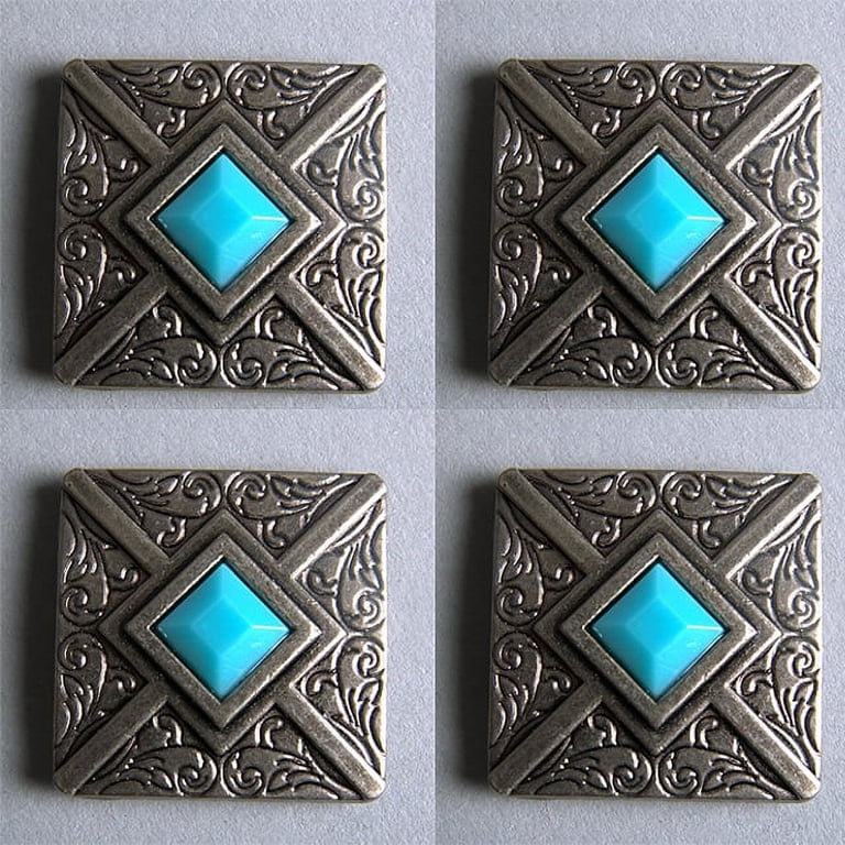 Set Of 2 Western Screw Back Concho 1.25 In Antique Silver  display picture 1