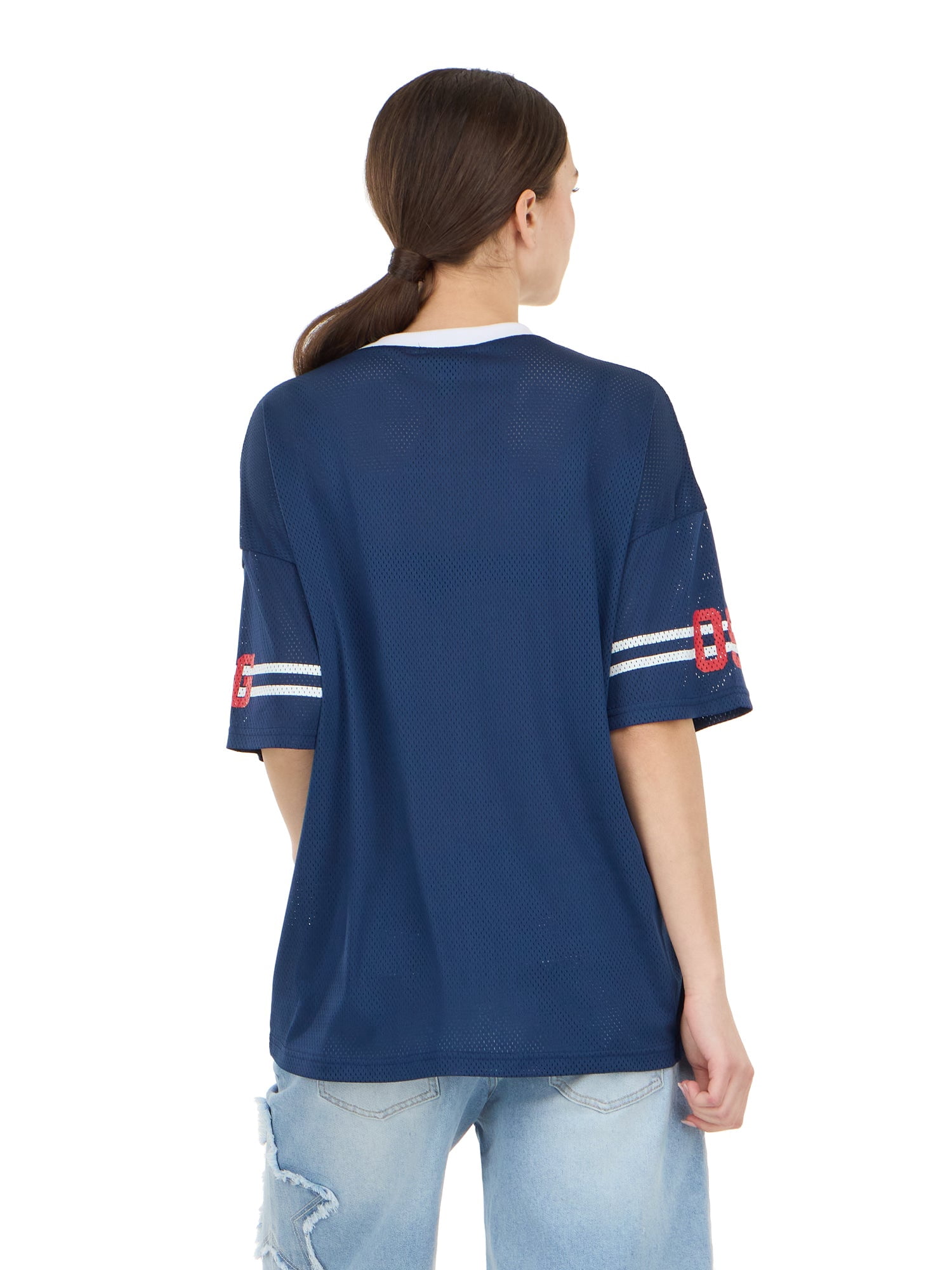 Forever 21 Women's Mesh Oversized England Soccer Jersey Tee, Sizes XXS-XXL