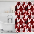 thumbnail image 4 of Red Valentines Waterproof Fabric Shower Curtain, Black White Love Heart Waterproof Fabric Shower Curtain for Bathroom Curtains Bathtubs Hotel Washable Shower Curtains with 12 Hooks Small 36x72in, 4 of 8