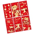 thumbnail image 2 of 6 sobres rojos de año Nuevo chino, Hongbao de año Nuevo lunar, bonita decoración, paquete de dinero rojo decorativo para fiesta de inauguración de la Estilo D, 2 of 8