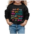 thumbnail image 1 of JAKANYQ Chandail en Molleton à Manches Longues pour Filles, Graphique, Mignon, Col Rond, Noir, 9-10 Ans, 1 of 4