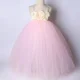 thumbnail image 3 of Vestido de tul rosa para niña con tutú largo para fiesta de cumpleaños de niños, vestido de princesa, vestido de baile, vestidos de tul para niñas con flores para bodas, 3 of 5