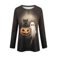 thumbnail image 6 of CLOISE Plus Size Shirts for Women Halloween Crew Neck Casual Pullover Ghost Long Sleeve Tee Tops Fall Slim Outfits for Daily Wear Multicolor S, 6 of 8