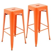 Porthos Home Stackable All-Weather Rust-Resistant Metal Barstool, 30” Seat Height (Set of 2)