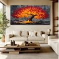 thumbnail image 6 of Canvas Wall Art for Living Room - Large Red Tree of Life Canvas Prints, Modern Abstract Nature Painting Wall Decor for Bedroom Bathroom and Office, 6 of 7